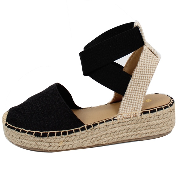 Size 7 Black Linen Crochet Elastic Ankle Wrap - Picture 2 of 5